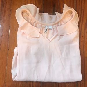 Size large. Elle. Baby pink long sleeve blouse